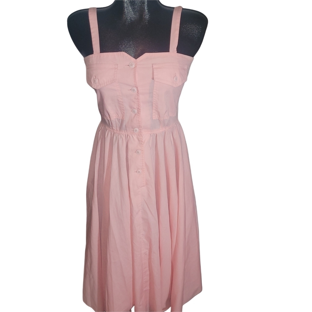 Pink Sleeveless Retro Prairie Girlhoodcore Style Dress - Picture 2 of 9